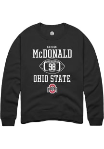 Kayden McDonald  Rally Ohio State Buckeyes Mens Black NIL Sport Icon Long Sleeve Crew Sweatshirt