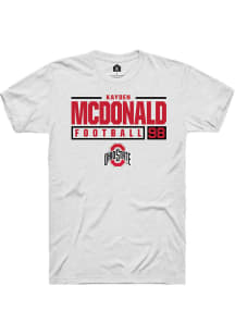 Kayden McDonald  Ohio State Buckeyes White Rally NIL Stacked Box Short Sleeve T Shirt