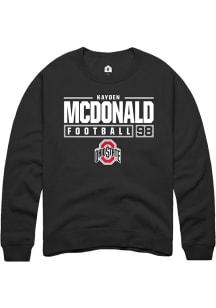 Kayden McDonald  Rally Ohio State Buckeyes Mens Black NIL Stacked Box Long Sleeve Crew Sweatshirt