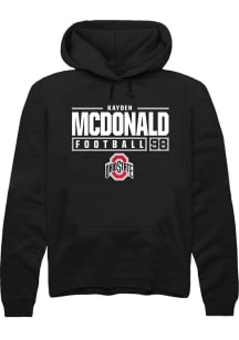 Kayden McDonald  Rally Ohio State Buckeyes Mens Black NIL Stacked Box Long Sleeve Hoodie