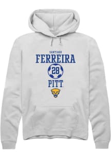 Santiago Ferreira  Rally Pitt Panthers Mens White NIL Sport Icon Long Sleeve Hoodie