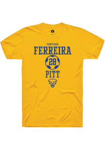 Santiago Ferreira  Pitt Panthers Gold Rally NIL Sport Icon Short Sleeve T Shirt