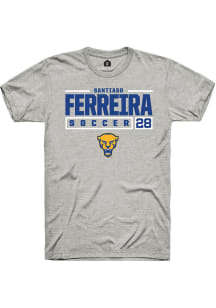 Santiago Ferreira  Pitt Panthers Ash Rally NIL Stacked Box Short Sleeve T Shirt