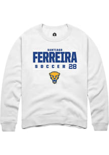 Santiago Ferreira  Rally Pitt Panthers Mens White NIL Stacked Box Long Sleeve Crew Sweatshirt
