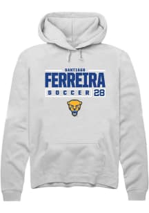 Santiago Ferreira  Rally Pitt Panthers Mens White NIL Stacked Box Long Sleeve Hoodie