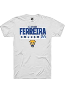 Santiago Ferreira  Pitt Panthers White Rally NIL Stacked Box Short Sleeve T Shirt