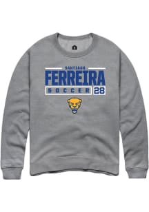 Santiago Ferreira  Rally Pitt Panthers Mens Graphite NIL Stacked Box Long Sleeve Crew Sweatshirt