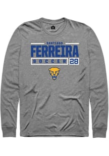 Santiago Ferreira  Pitt Panthers Graphite Rally NIL Stacked Box Long Sleeve T Shirt