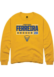 Santiago Ferreira  Rally Pitt Panthers Mens Gold NIL Stacked Box Long Sleeve Crew Sweatshirt