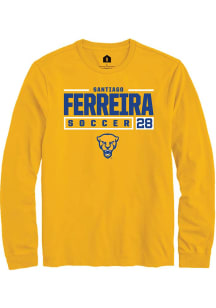 Santiago Ferreira  Pitt Panthers Gold Rally NIL Stacked Box Long Sleeve T Shirt