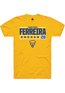 Santiago Ferreira  Pitt Panthers Gold Rally NIL Stacked Box Short Sleeve T Shirt