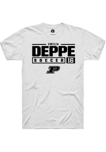 Emilia Deppe  Purdue Boilermakers White Rally NIL Stacked Box Short Sleeve T Shirt