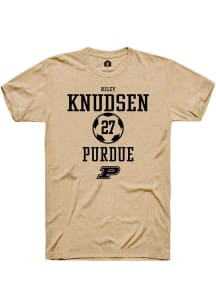 Riley Knudsen  Purdue Boilermakers Gold Rally NIL Sport Icon Short Sleeve T Shirt