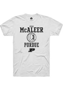 Ryan McAleer  Purdue Boilermakers White Rally NIL Sport Icon Short Sleeve T Shirt