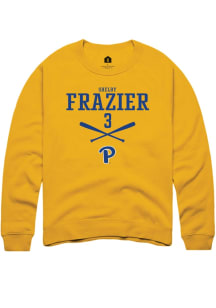 Shelby Frazier  Rally Pitt Panthers Mens Gold NIL Sport Icon Long Sleeve Crew Sweatshirt