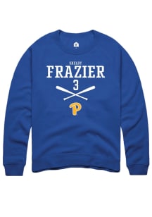 Shelby Frazier  Rally Pitt Panthers Mens Blue NIL Sport Icon Long Sleeve Crew Sweatshirt