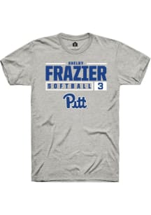 Shelby Frazier  Pitt Panthers Ash Rally NIL Stacked Box Short Sleeve T Shirt