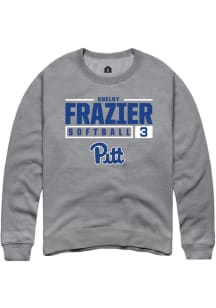 Shelby Frazier  Rally Pitt Panthers Mens Graphite NIL Stacked Box Long Sleeve Crew Sweatshirt