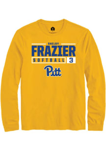 Shelby Frazier  Pitt Panthers Gold Rally NIL Stacked Box Long Sleeve T Shirt