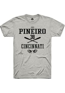 Joel Pineiro  Cincinnati Bearcats Ash Rally NIL Sport Icon Short Sleeve T Shirt