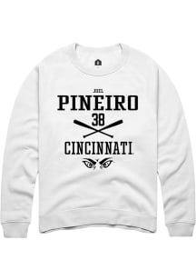 Joel Pineiro  Rally Cincinnati Bearcats Mens White NIL Sport Icon Long Sleeve Crew Sweatshirt