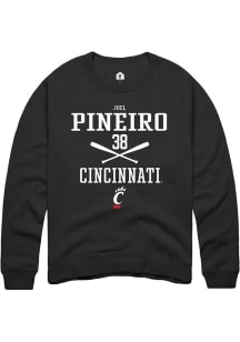 Joel Pineiro  Rally Cincinnati Bearcats Mens Black NIL Sport Icon Long Sleeve Crew Sweatshirt