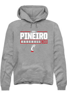 Joel Pineiro  Rally Cincinnati Bearcats Mens Graphite NIL Stacked Box Long Sleeve Hoodie