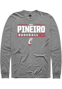 Joel Pineiro  Cincinnati Bearcats Graphite Rally NIL Stacked Box Long Sleeve T Shirt