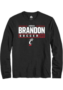 Amber Brandon  Cincinnati Bearcats Black Rally NIL Stacked Box Long Sleeve T Shirt