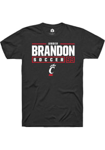Amber Brandon  Cincinnati Bearcats Black Rally NIL Stacked Box Short Sleeve T Shirt