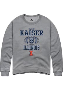 Karson Kaiser  Rally Illinois Fighting Illini Mens Graphite NIL Sport Icon Long Sleeve Crew Sweats..