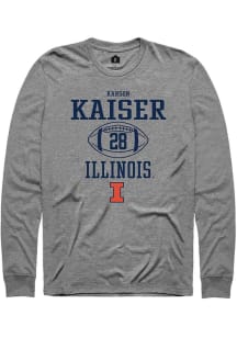 Karson Kaiser  Illinois Fighting Illini Graphite Rally NIL Sport Icon Long Sleeve T Shirt