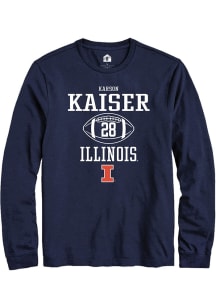 Karson Kaiser  Illinois Fighting Illini Navy Blue Rally NIL Sport Icon Long Sleeve T Shirt