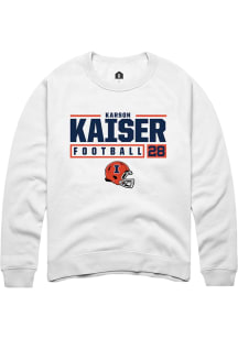 Karson Kaiser  Rally Illinois Fighting Illini Mens White NIL Stacked Box Long Sleeve Crew Sweatshi..