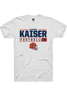Karson Kaiser  Illinois Fighting Illini White Rally NIL Stacked Box Short Sleeve T Shirt