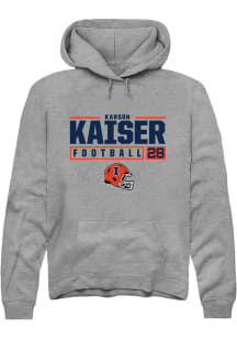 Karson Kaiser  Rally Illinois Fighting Illini Mens Graphite NIL Stacked Box Long Sleeve Hoodie
