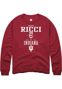 Theresa Ricci  Rally Indiana Hoosiers Mens Red NIL Sport Icon Long Sleeve Crew Sweatshirt