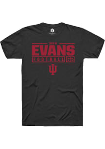 Drew Evans  Indiana Hoosiers Black Rally NIL Stacked Box Short Sleeve T Shirt
