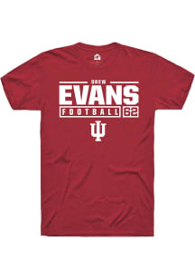 Drew Evans  Indiana Hoosiers Red Rally NIL Stacked Box Short Sleeve T Shirt