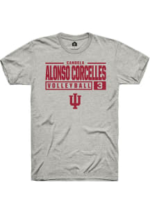 Candela Alonso Corcelles  Indiana Hoosiers Ash Rally NIL Stacked Box Short Sleeve T Shirt