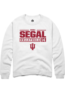 Emma Segal  Rally Indiana Hoosiers Mens White NIL Stacked Box Long Sleeve Crew Sweatshirt