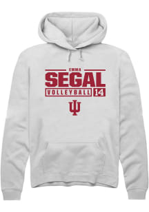 Emma Segal  Rally Indiana Hoosiers Mens White NIL Stacked Box Long Sleeve Hoodie