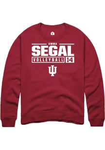 Emma Segal  Rally Indiana Hoosiers Mens Red NIL Stacked Box Long Sleeve Crew Sweatshirt