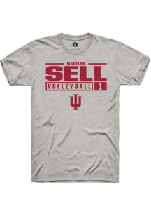 Madilyn Sell  Indiana Hoosiers Ash Rally NIL Stacked Box Short Sleeve T Shirt
