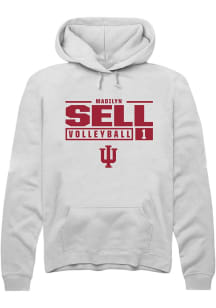 Madilyn Sell  Rally Indiana Hoosiers Mens White NIL Stacked Box Long Sleeve Hoodie