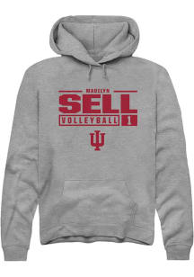 Madilyn Sell  Rally Indiana Hoosiers Mens Graphite NIL Stacked Box Long Sleeve Hoodie