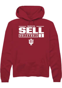 Madilyn Sell  Rally Indiana Hoosiers Mens Red NIL Stacked Box Long Sleeve Hoodie