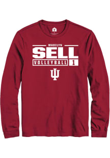 Madilyn Sell  Indiana Hoosiers Red Rally NIL Stacked Box Long Sleeve T Shirt