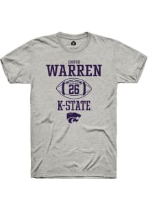 Cooper Warren  K-State Wildcats Ash Rally NIL Sport Icon Short Sleeve T Shirt