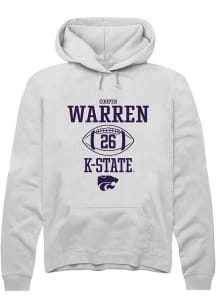 Cooper Warren  Rally K-State Wildcats Mens White NIL Sport Icon Long Sleeve Hoodie